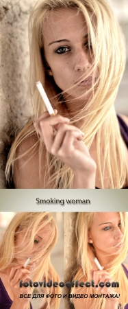 Stock Photo: Smoking blonde woman
