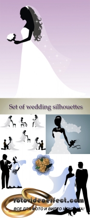 Stock: Set of wedding silhouettes