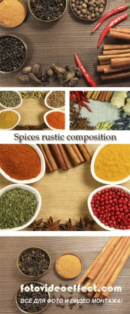 Stock Photo: Spices rustic composition