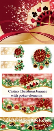 Stock: Casino Christmas banner with poker elements