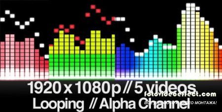 Videohive - 5 Audio Equalizer Videos - Straight Bars - LOOPED