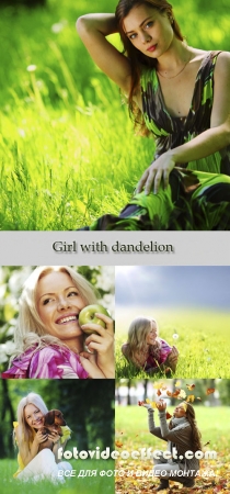 Stock Photo: Girl with dandelion