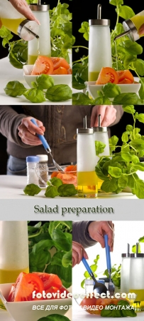 Stock Photo: Salad preparation