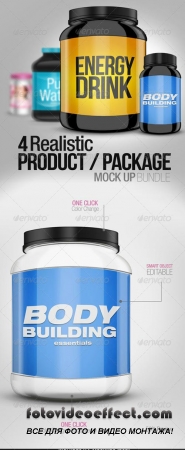 4 Realistic Product/Package Mock up Pack