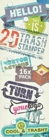 2D Trash Stamper  Vector Actions Pack