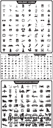 Stock: Vector illustration of set of  icon