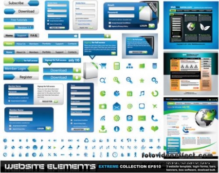 Web design navigation menu - vector