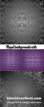 Stock: Royal backgrounds with an ornament and monograms
