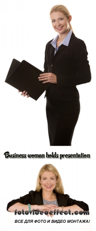 Stock Photo: Business woman holds presentation