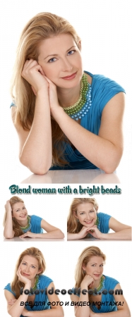 Stock Photo: Blond woman with a bright beads