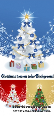 Stock: Christmas tree on color Background