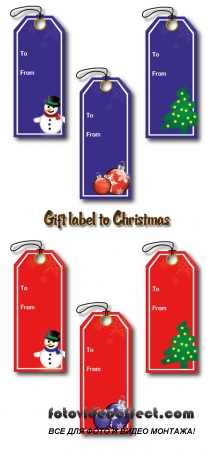 Stock: Gift label to Christmas