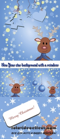 Stock: New Year star background with a reindeer