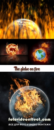 Stock Photo: The globe on fire