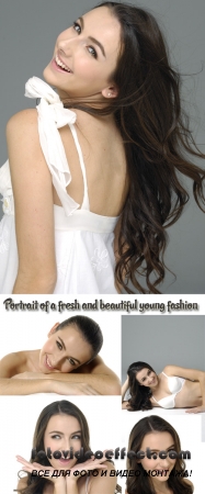 Stock Photo: Portrait of a fresh and beautiful young fashion model