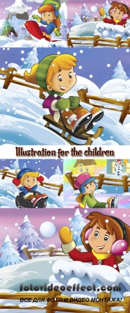 Stock Photo: Christmas fun - illustration for the children