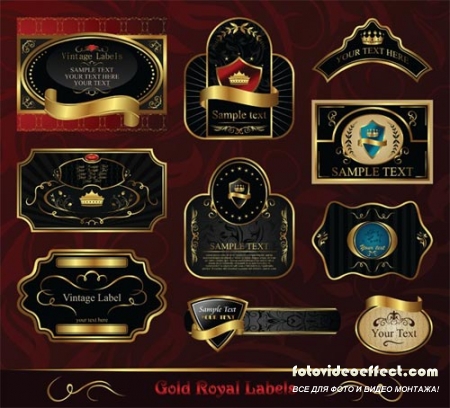 Royal Gold Black Vintage Labels