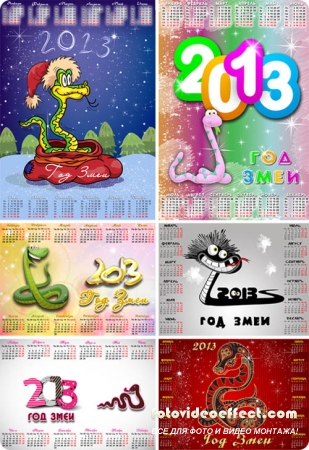 6   2013   / 6 calendars for 2013 of the Snake