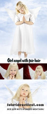 Stock Photo: Girl angel with fair hair