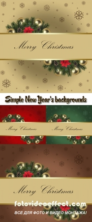 Simple New Year's backgrounds with gold spheres