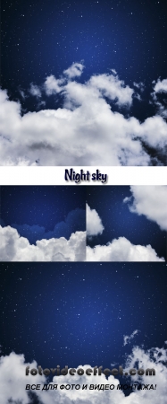 Stock Photo: Blue sky with stars and clouds