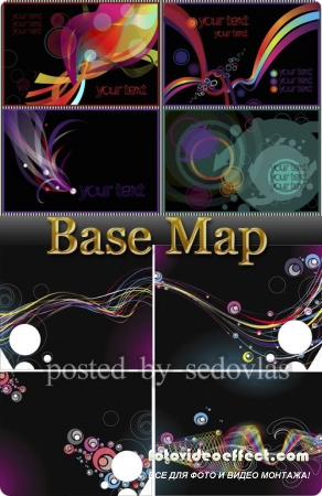 Colorful striped card background Vector Base Map