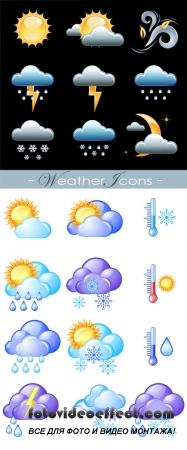 Stock: Vector weather forecast icons 2