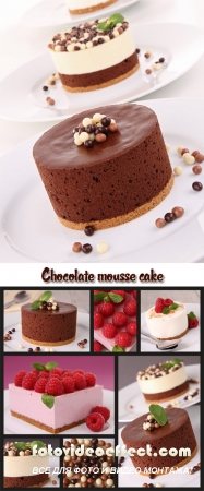Stock Photo: Chocolate mousse cake