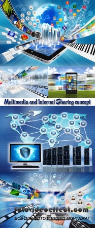 Stock Photo: Multimedia and Internet Sharing concept