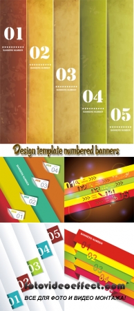 Stock: Design template numbered banners