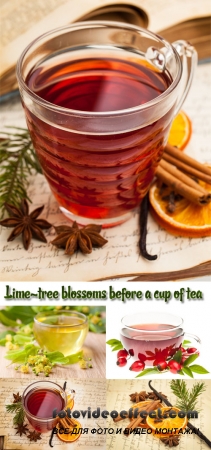 Stock Photo: Lime-tree blossoms before a cup of tea