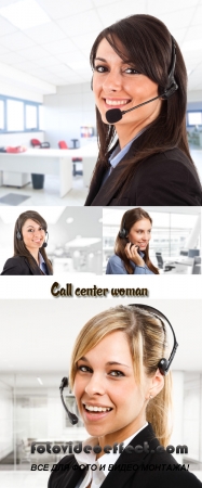 Stock Photo: Call center woman