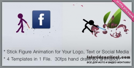 Cartoon Character Presents Logo or Social Network - Project for After Effects