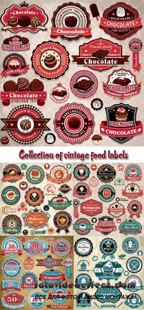 Stock: Collection of vintage food labels