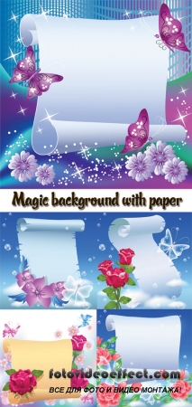 Stock: Magic background with paper