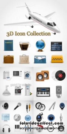 3D Icon Collection - 25 EPS Vector Stock