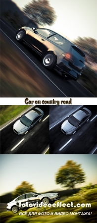 Stock Photo: Car on country road