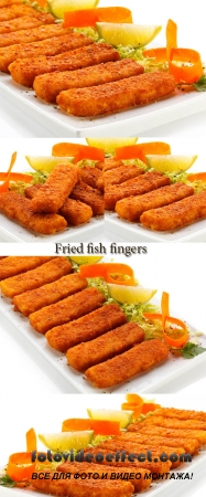 Stock Photo: Fried fish fingers