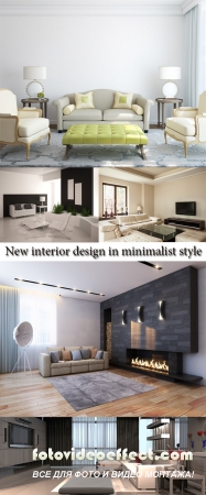 Stock Photo: New interior design in minimalist style