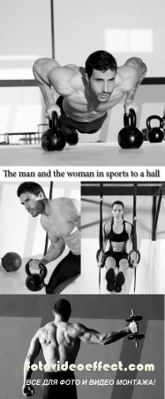 Stock Photo: The man and the woman in sports to a hall