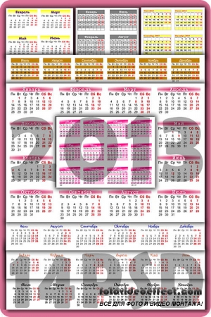 14    2013  / 14 calendars grids for 2013