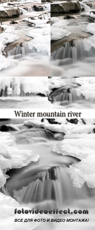 Stock Photo: Winter mountain river