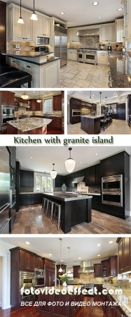 Stock Photo: Kitchen with granite island