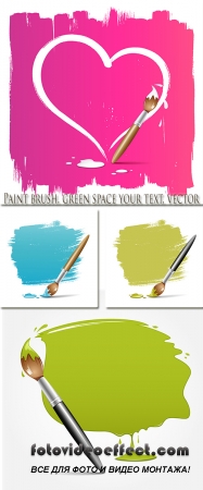 Stock: Place for the text and a brush of the artist