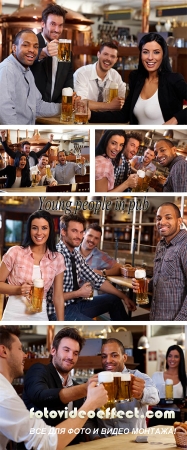 Stock Photo: Young people in pub
