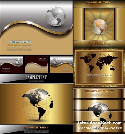Gold background vector map