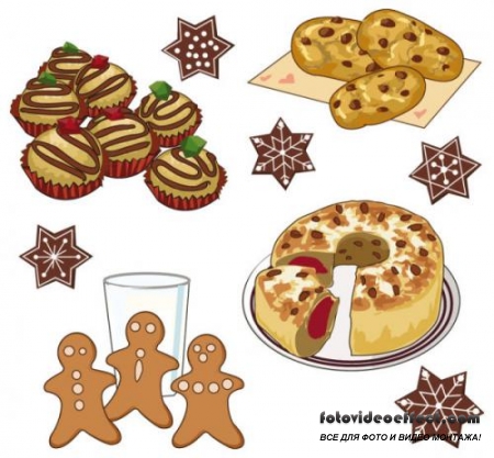Cartoon pastries - vector