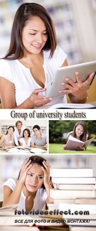 Stock Photo: Group of university students