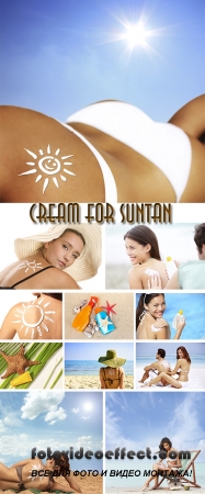 Stock Photo: Cream for suntan