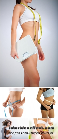 Stock Photo: Slender girl, ideal figure
